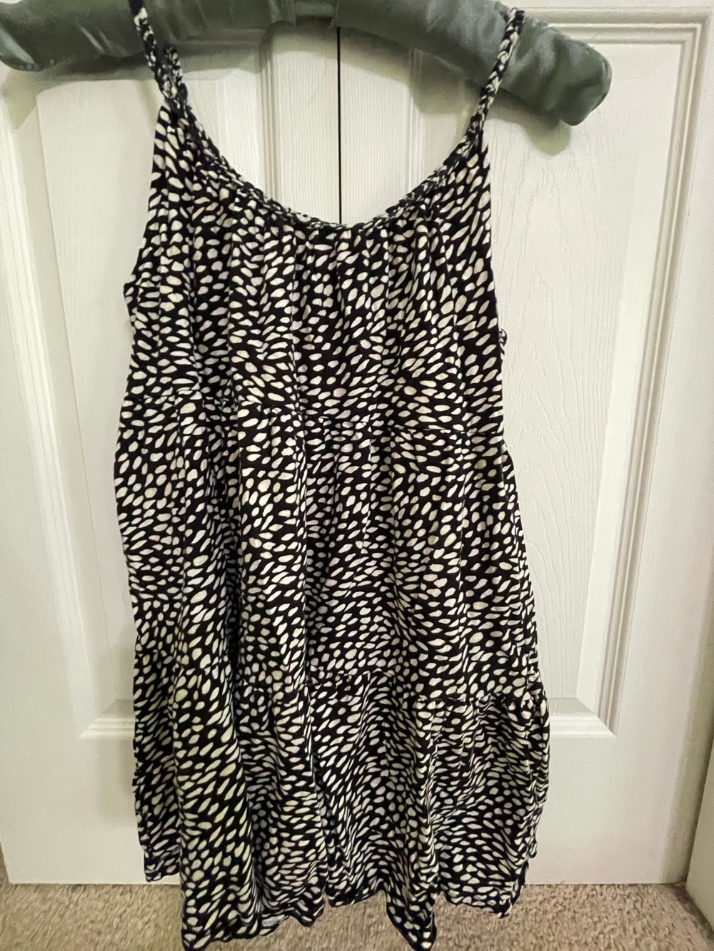 Old Navy Black and White Printed Spaghetti-Strap Summer Dress